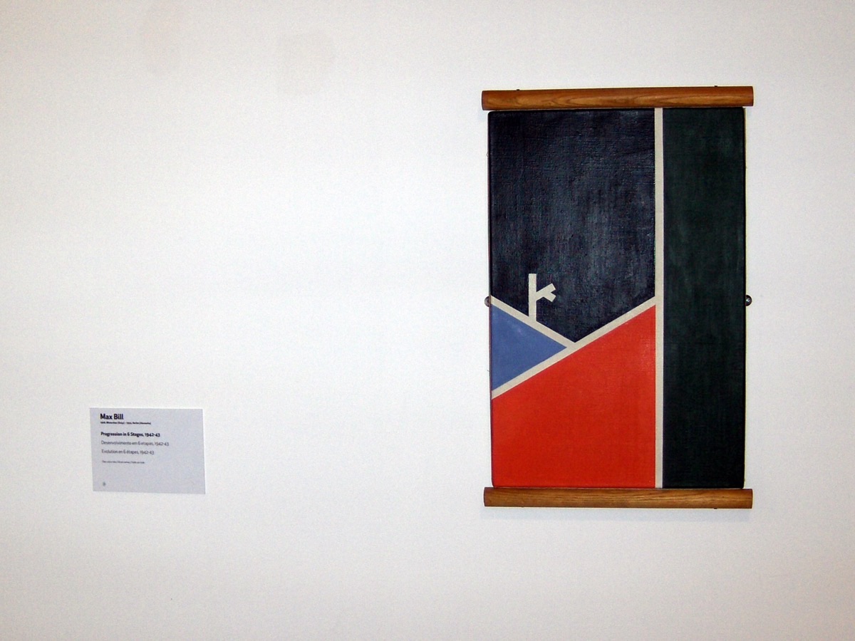 Max Bill's painting Progression in 6 Stages, 1942 to 1943, geometric colour fields on a gallery wall