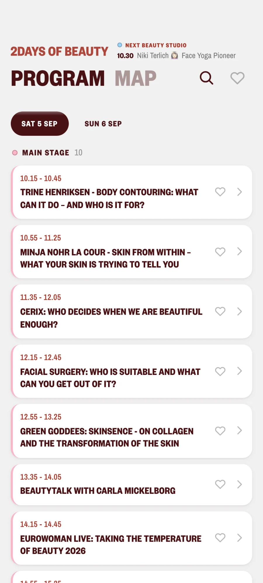The 2DAYS OF BEAUTY programme on an iPhone